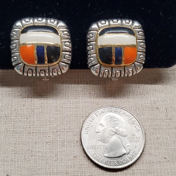 Navajo-look clip earrings - Picture 1 of 3